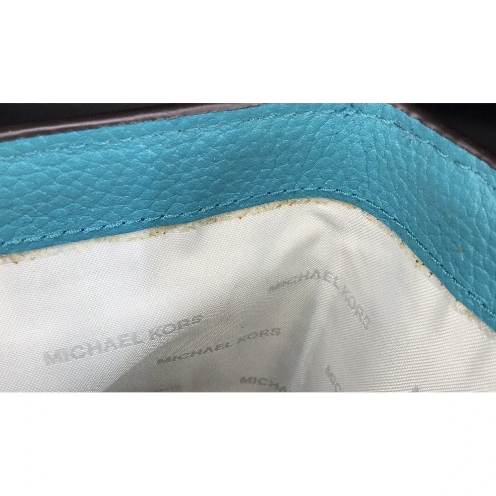 Michael Korsl Double Zip Wristlet blue